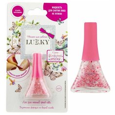 Lukky лак д.ногтей peel-off серии "Конфетти-Микс" бело-розовый мик с цветочками 5,5 мл, блистер
