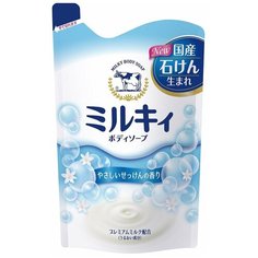 COW Жидкое мыло для тела Milky аромат свежести,с керамидами и молочными протеинами, сменная упаковка 400 мл.