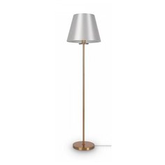 Торшер FREYA Forte FR1006FL-01G, E27, 40 Вт, цвет арматуры: белый, цвет плафона/абажура: латунь
