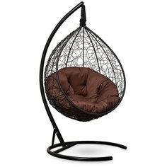 Подвесное кресло- кокон Laura Outdoor SEVILLA VERDE черное + каркас (коричневая подушка)