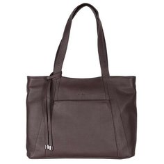 Сумка тоут женская Afina, натуральная кожа, кофе