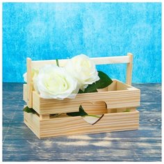 Кашпо деревянное Дарим Красиво 24,5*13,5*9 см, "Двушка Лайт" реечное, сердце