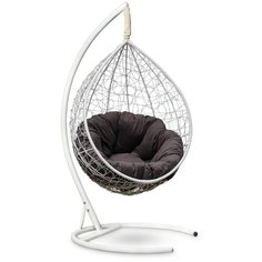 Подвесное кресло Laura Outdoor SEVILLA VERDE VELOUR белое + каркас (серая подушка)
