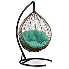 Подвесное кресло Laura Outdoor SEVILLA VERDE VELOUR горячий шоколад + каркас (салатовая подушка)