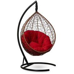 Подвесное кресло Laura Outdoor SEVILLA VERDE VELOUR горячий шоколад + каркас (красная подушка)