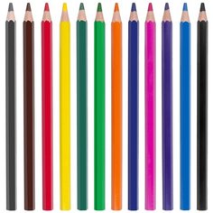 Пифагор Карандаши цветные Зебра, 12 цветов, утолщенные (181698)