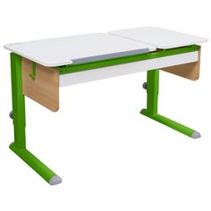Стол детский Астек-Элара Твин-2 с ящиком 115x58 см белый/бук/зеленый