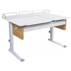Стол детский Астек-Элара Твин-2 с ящиком и задней приставкой 115x85 см белый/бук/белый