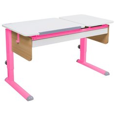 Стол детский Астек-Элара Твин-2 с ящиком 115x58 см белый/бук/розовый