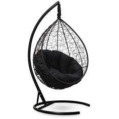 Подвесное кресло Laura Outdoor SEVILLA VERDE коричневое + каркас (черная подушка)