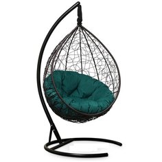 Подвесное кресло Laura Outdoor SEVILLA VERDE VELOUR коричневое + каркас (зеленая подушка)