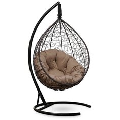 Подвесное кресло Laura Outdoor SEVILLA VERDE коричневое + каркас (бежевая подушка)