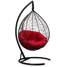 Подвесное кресло Laura Outdoor SEVILLA VERDE VELOUR коричневое + каркас (красная подушка)