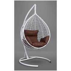 Подвесное кресло- кокон Laura Outdoor SEVILLA белое + каркас (коричневая подушка)