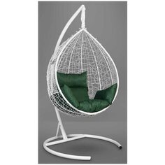Подвесное кресло- кокон Laura Outdoor SEVILLA белое + каркас (зеленая подушка)