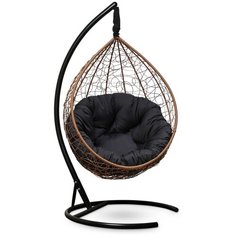 Подвесное кресло Laura Outdoor SEVILLA VERDE горячий шоколад + каркас (черная подушка)