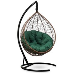 Подвесное кресло Laura Outdoor SEVILLA VERDE горячий шоколад + каркас (зеленая подушка)