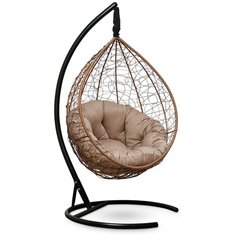 Подвесное кресло Laura Outdoor SEVILLA VERDE горячий шоколад + каркас (бежевая подушка)