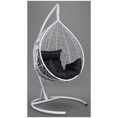 Подвесное кресло- кокон Laura Outdoor SEVILLA белое + каркас ( черная подушка)