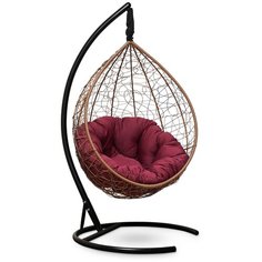 Подвесное кресло Laura Outdoor SEVILLA VERDE горячий шоколад + каркас (бордовая подушка)