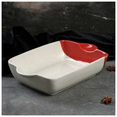 Форма для запекания Керамика ручной работы "Прямоугольная", капучино red, 2 л