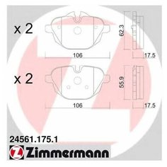 Комплект тормозных колодок Zimmermann 24561.175.1