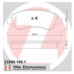 Комплект тормозных колодок Zimmermann 23599.190.1