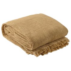 Покрывало TKANO Essential вафельное из хлопка, 230 х 250 см, светло-коричневый