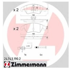 Комплект тормозных колодок Zimmermann 24743.190.2 для Audi A6, A6 allroad, A7, Q5