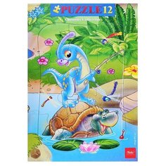 Пазлы в рамке 12 "Динозаврик Hatber