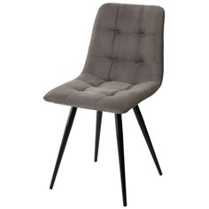 Стул CHILLI- Q ( 1 шт. ) цвет - графит, черный металлокаркас, велюр, мягкий, со спинкой, для кухни, для гостиной / #14 / (М Сити) M- City