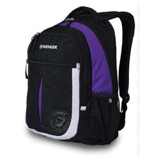Рюкзак WENGER Montreux 13852915, чёрный/фиолетовый/серебристый, полиэстер 600D, 32х15х45см, 22л 13852915