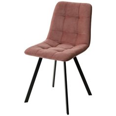 Стул CHILLI- Q SQUARE ( 1 шт. ) цвет - розовый, черный металлокаркас, велюр, мягкий, со спинкой, для кухни, для гостиной / #15 / (М Сити) M- City