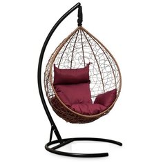 Подвесное кресло Laura Outdoor SEVILLA горячий шоколад + каркас (бордовая подушка)