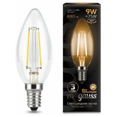 Лампа светодиодная Black Filament Свеча E14 9Вт 2700К Gauss 103801109 (упаковка 10 шт)