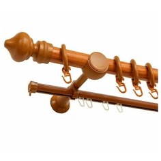 Карниз металлический Delfa Скандинавия, 2-рядный, вишневый, 240 см