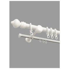 Карниз металлический Delfa Скандинавия, 2-рядный, белый, 240 см