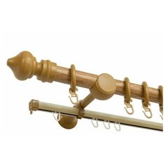 Карниз металлический Delfa Скандинавия, 2-рядный, светлый дуб, 240 см