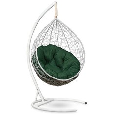Подвесное кресло-кокон Laura Outdoor SEVILLA VERDE белое + каркас (зеленая подушка)