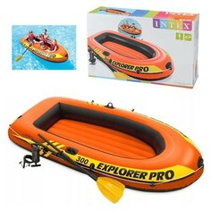 Лодка "Explorer Pro 200" насос+весла (196х102х33см) Intex
