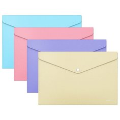 ErichKrause Папка-конверт на кнопке Diagonal Pastel А4, пластик (50322) в ассортименте