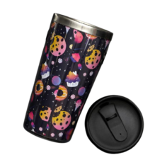 Термокружка SVOBODA VOLI Просто космос, 0.45 л черный/желтый