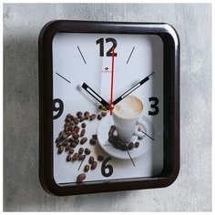 Часы настенные Рубин серия: Кухня, "Чашка кофе", 22*22 см, плавный ход