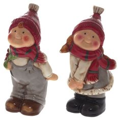 Фигурка декоративная "Мальчик/Девочка", 742589, 8.8*7.8*17.5 см. РЕМЕКО