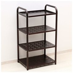 Обувница Исток 4 полки Принт , размер (ШхГ): 44х32 см , цвет: медный антик Istok