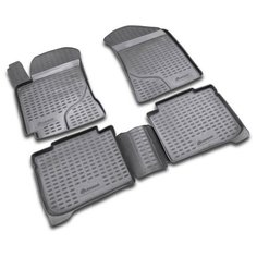 Коврики в салон KIA Cerato 2004-2009, 4 шт. (полиуретан, серые) Element