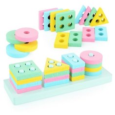 Логическая пирамидка "Цветные формы Щепочка