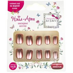 Lukky Нэйл- Арт Набор #17 Mirror Plum 10 накладных ногтей на клеевой основе