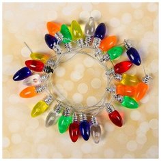 Миниатюра кукольная «Гирлянда - сосулька» длина 1 метр, игрушка: 2,5×0,8 см, цвета микс Сима ленд