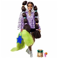 Кукла Barbie Экстра с переплетенными резинками хвостиками GXF10